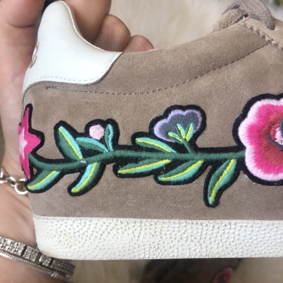 ASH Gull floral embroidered suede sneakers - Picture 11 of 13